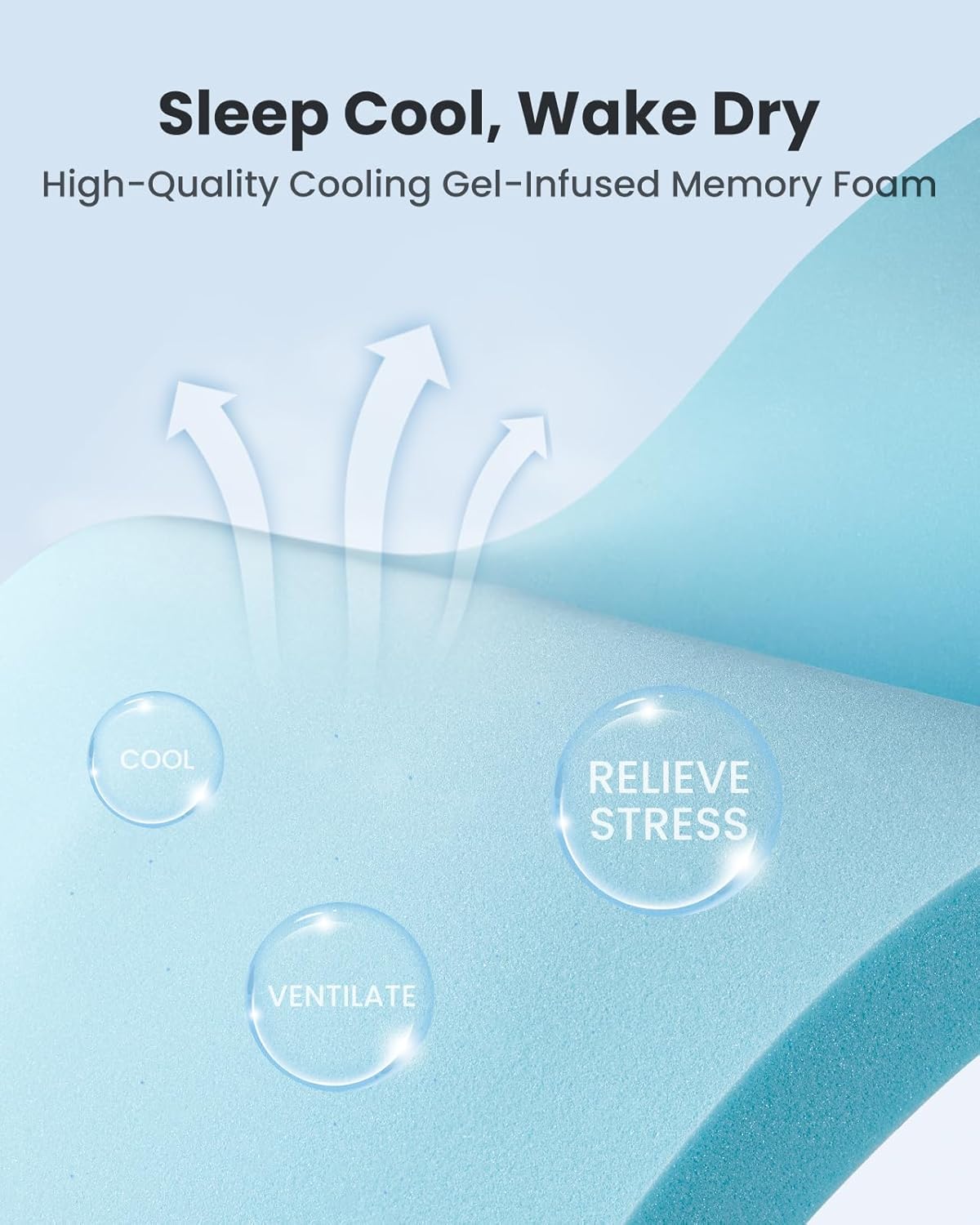 Dreamsmith Full Size Mattress Topper - 3 Inch Cooling Gel Memory Foam Mattress Pad for Pressure Relief, Bed Topper with Removable Washable Soft Cover Non-Slip, CertiPUR-US & Oeko-Tex Certified
