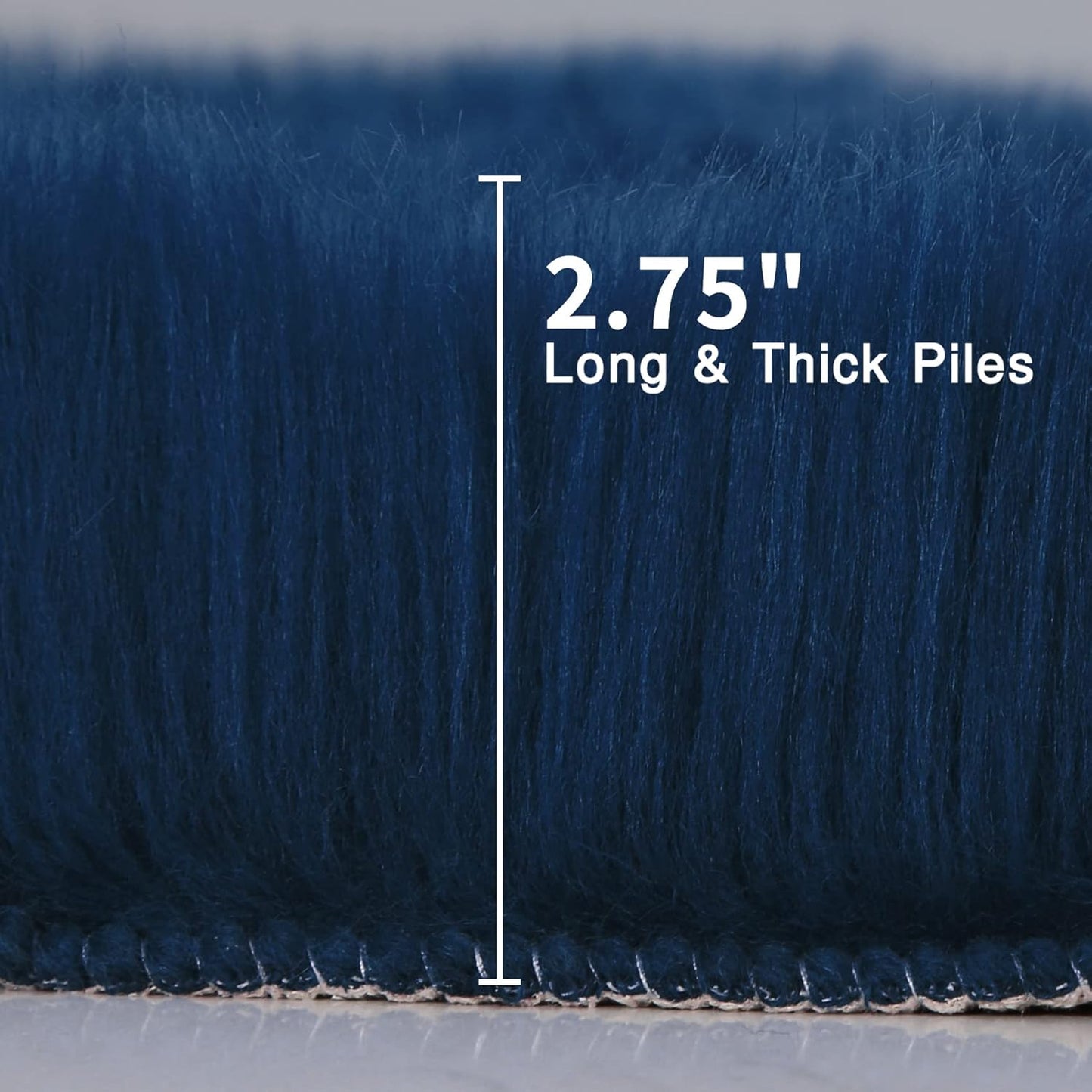 duduta Navy Blue Faux Sheepskin Round Rug 4x4 ft, Fluffy Shag Fur Bedroom Nursery Kids Playroom Rug Dorm Decor Non Slip Washable