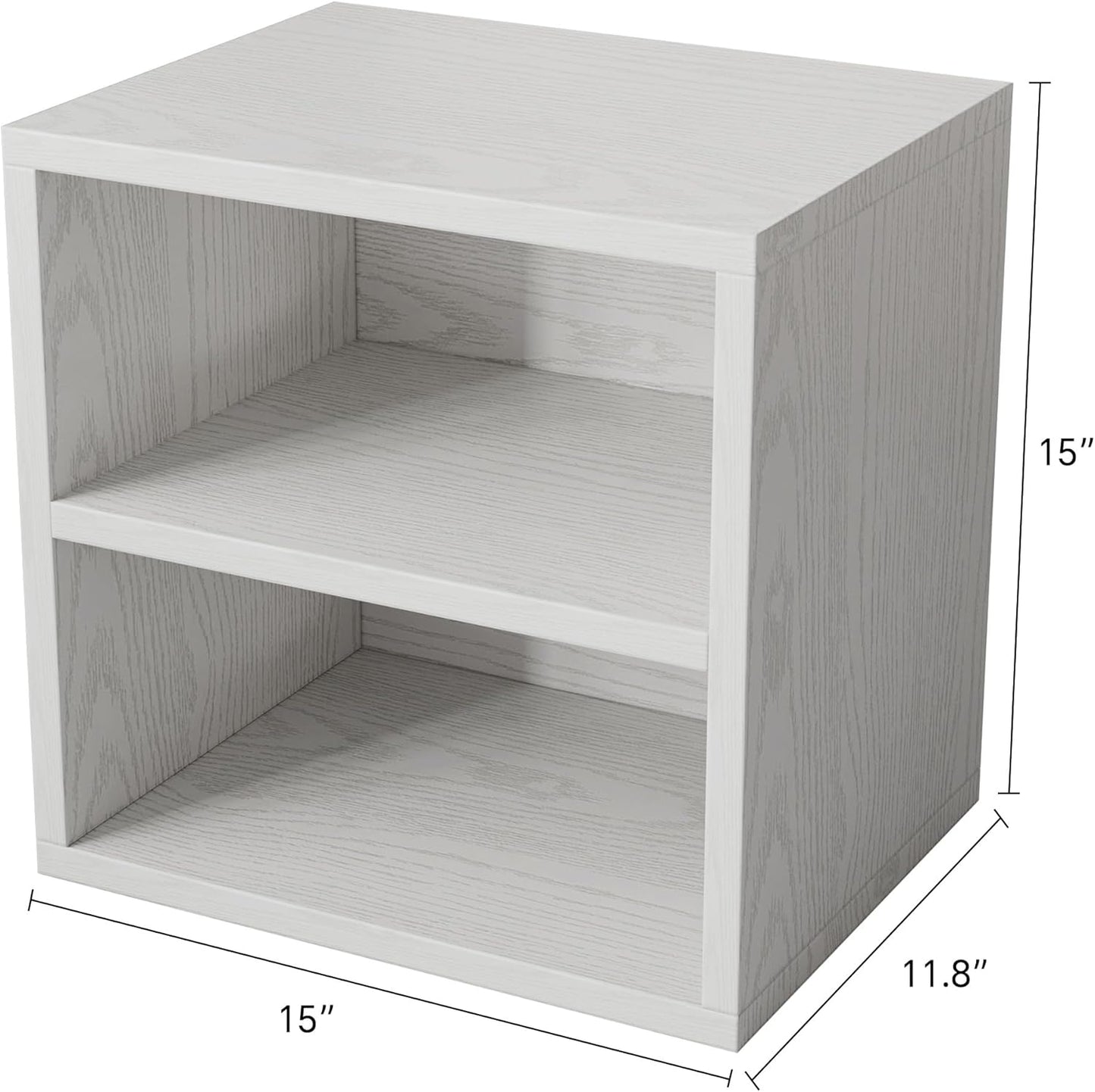 FUSUNBAO Magic DIY Cube Storage Organizer Stackable Cubes for Home Books Clothes Toy -Modular Cubby Storage System-Office Cubical-Bookcase Closet (Pure White-Washed, 1 Layer Cube)