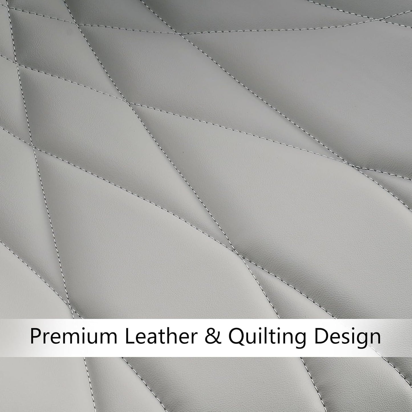 Rowill Dining Chairs Set of 2 - Modern Kitchen Chairs with Soft Backrest, Sturdy Metal Legs & Non-Slip Pads, Suitable for Home Kitchen, Faux Leather Upholstered Seats for Dining Room, Grey