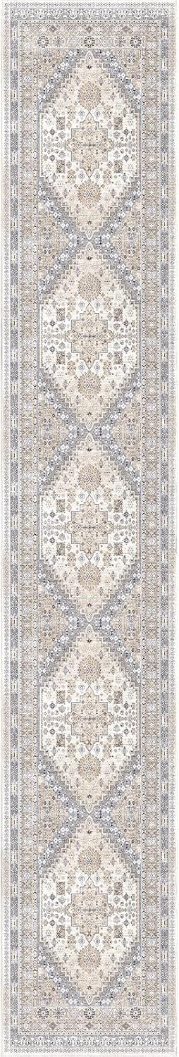 zesthome Washable Runner Rug 2.5x16 - Stain Resistant Entryway Rug,Ultra-Thin Kitchen Rugs, Anti Slip Backing Runner Rugs for Entrance Laundry Room Indoor Hallway (Beige,2.5'x16')