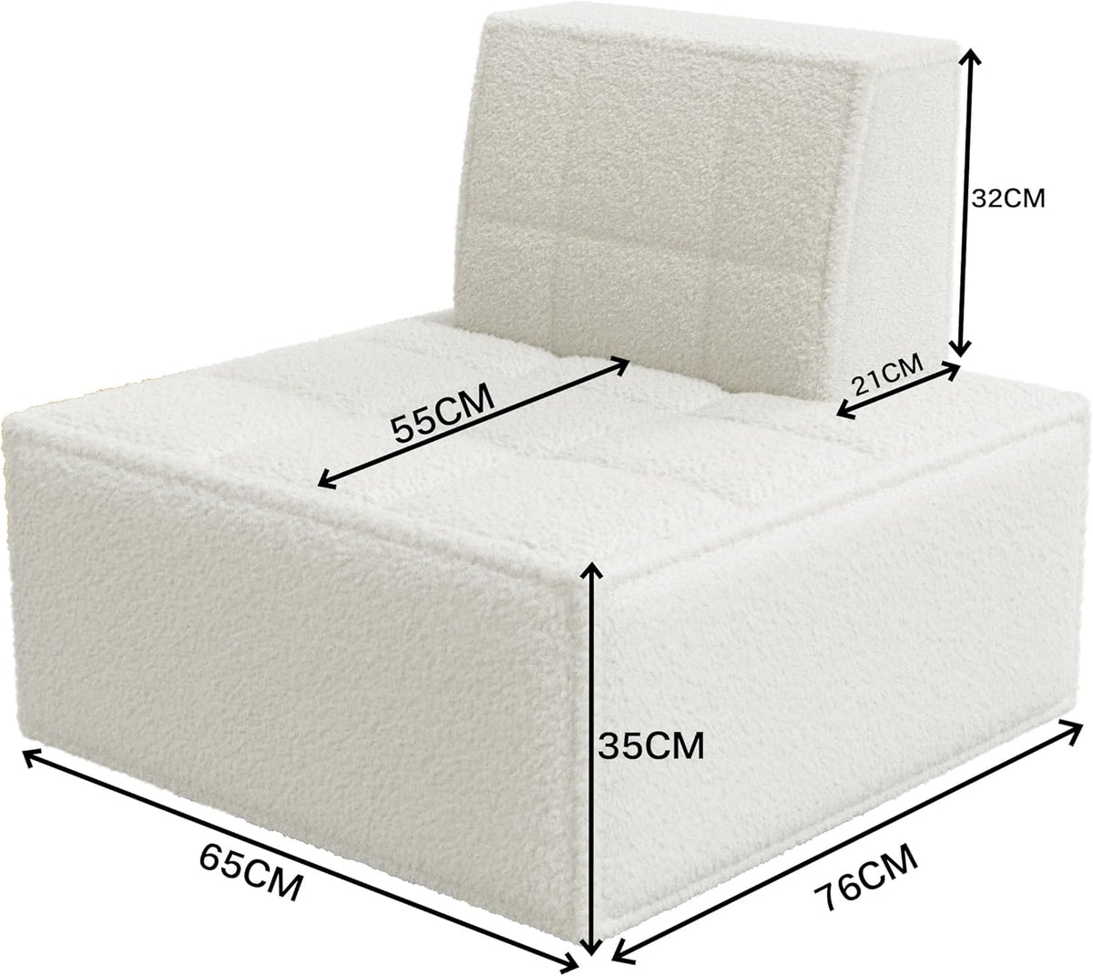 Bean Bag Chair,Accent Chair,Modular Sherpa Sofa Chair,Floor Sofa for Adults,Fireside Chair,Reading Chair for Living Room,Bedroom,Office,Beige