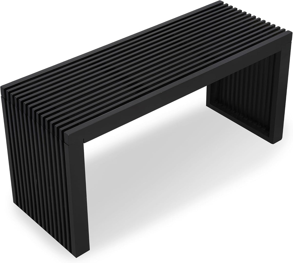 Bamboo Natural 36 inch Wooden Bench, Small Wood Benches for Entryway, Living & Dining Room, Kitchen, Bedroom, Bathroom, Hallway, Front Door, For Indoor & Outdoor Patio Use, Mid Century Modern Decor