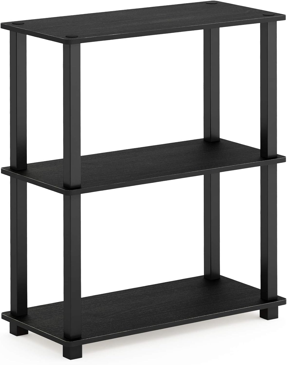 Furinno Turn-S-Tube 3-Tier Compact Multipurpose Shelf Display Rack with Square Tube, Americano/Black