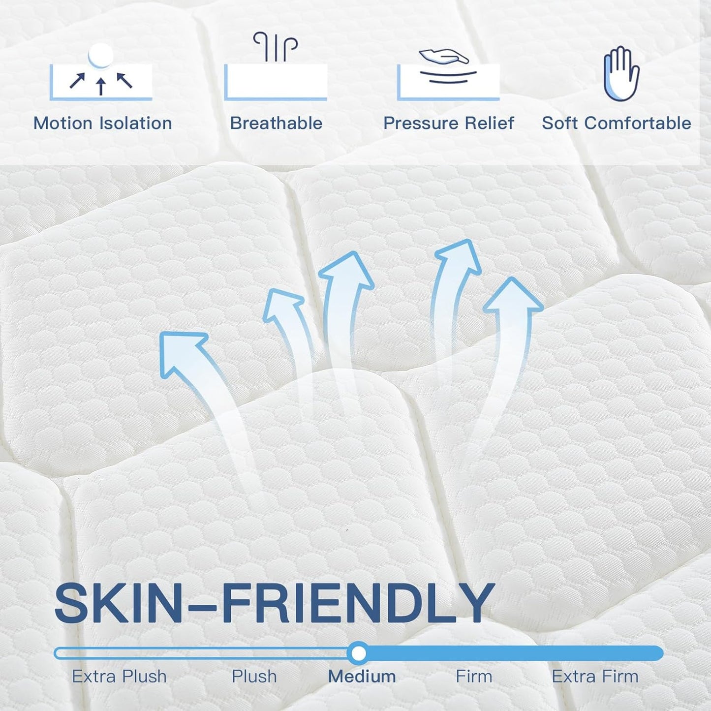 Full Size Mattress, 12 Inch Full Mattress in a Box, Medium Firm, Memory Foam with Individual Pocket Spring for Pressure Relief & Motion Isolation, Strong Edge Support