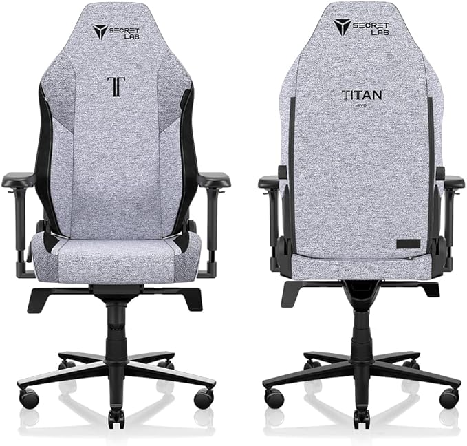 Secretlab Titan Evo Cookies & Cream Gaming Chair - Reclining, Ergonomic & Comfortable Computer Chair with 4D Armrests, Magnetic Head Pillow & 4-Way Lumbar Support - Gray - Fabric