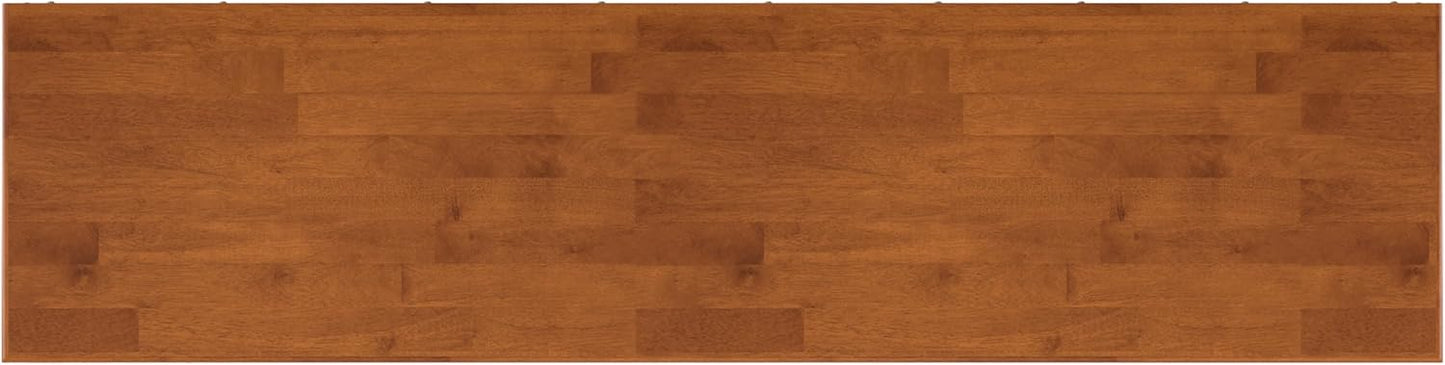 SIMPLIHOME Draper Solid Hardwood 72 inch Wide Mid Century Modern TV Media Stand in Teak Brown for TVs up to 80 inches for The Living Room and Entertainment Center