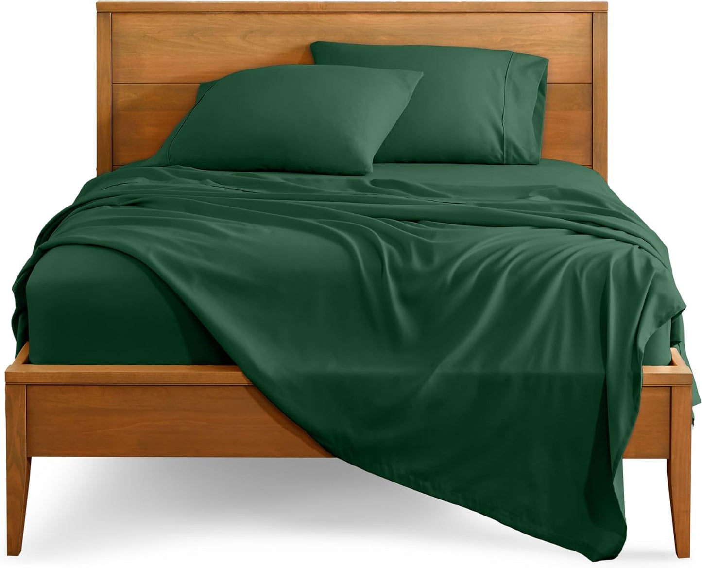 Bare Home Twin Sheet Set - 1800 Ultra-Soft Microfiber Twin Bed Sheets - Double Brushed - Deep Pockets - Easy Fit - Extra Soft - 3 Piece Set - Bedding Sheets & Pillowcases (Twin, Forest Green)
