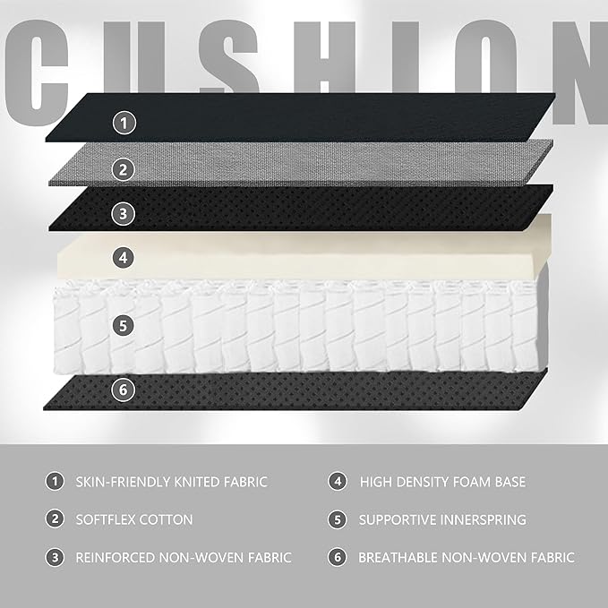 Dowinx Gaming Chair with Pocket Spring Cushion, Computer Office Game Chair, Linkage Armrests and Footrest, High Back Ergonomic Computer Chair with Lumbar Support Task Chair with Footrest(Black White)