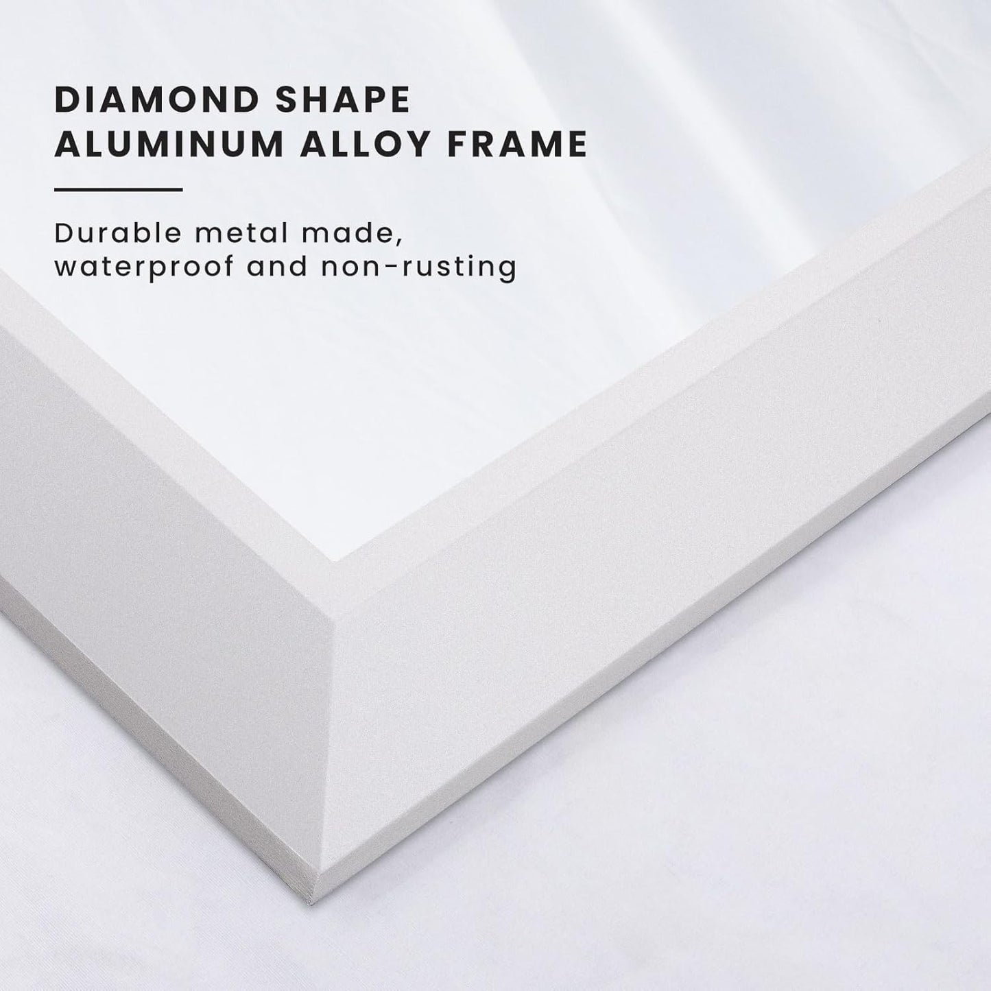 Amorho Bathroom Mirror, 48X32 Inch White Thick Metal Framed Wall Mirrors for Over 2 Sinks, Bedroom, Living Room, Entryway, Large Rectangle Wall-Mounted Mirrors.