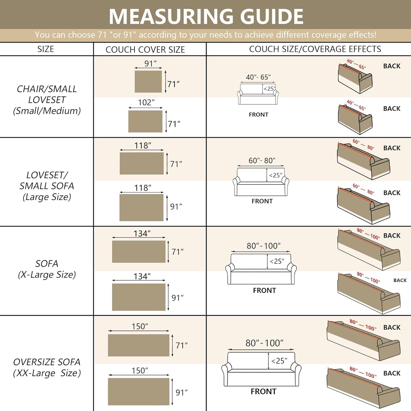 MYSKY HOME Loveseat Cover Camel Couch Cover Sectional Couch Covers for 2 Cushion Couch Sofa Thick Universal Chenille Sofa Cover with Tassel Durable Furniture Protector for Dogs 91" x 118"