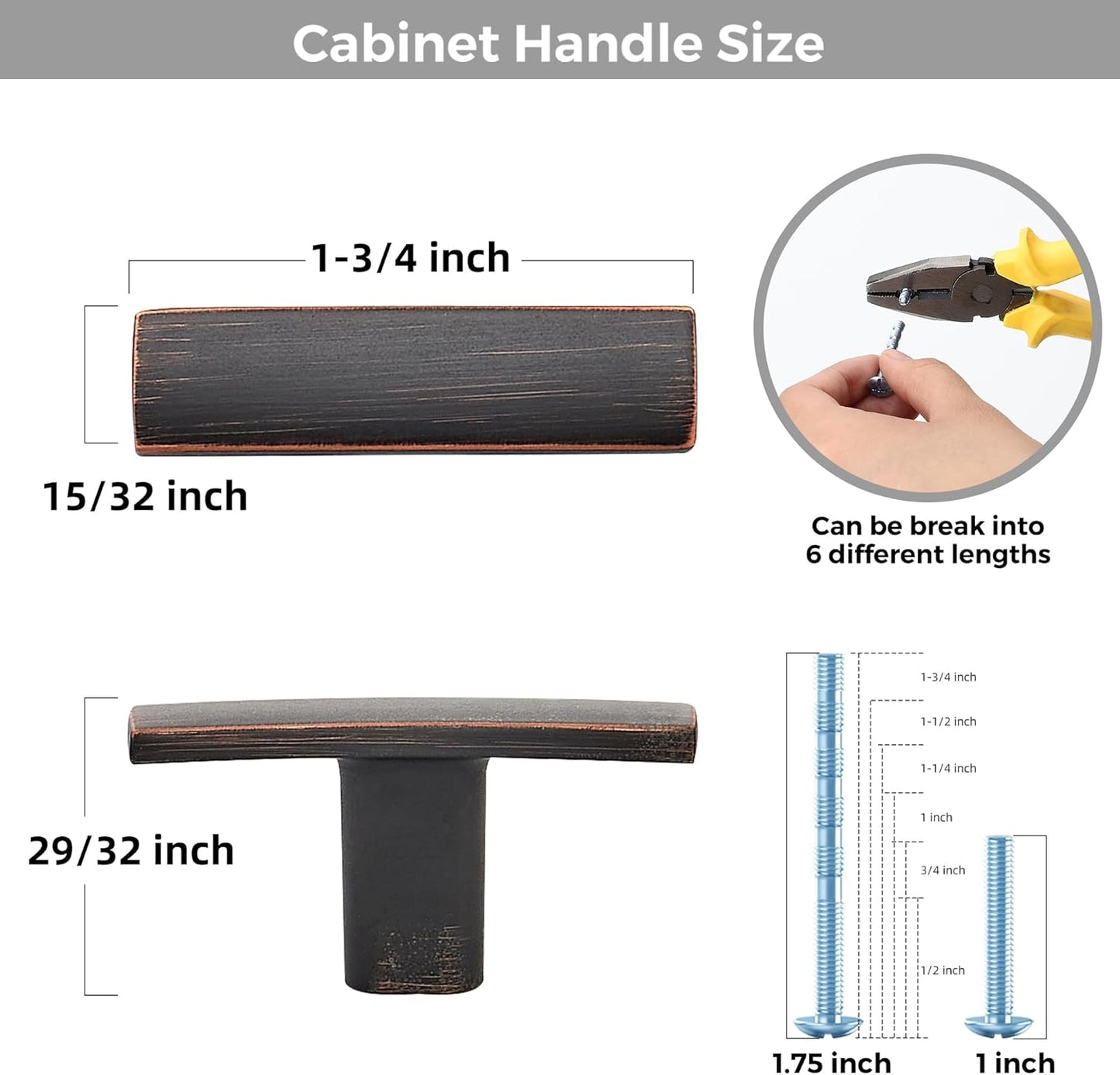 5 Pack Cabinet Handles Single Hole - Curved Cabinet Knobs Oil Rubbed Bronze Drawer Pulls for Kitchen Cupboard Solid Pulls for Dresser Drawer Arch Hardware