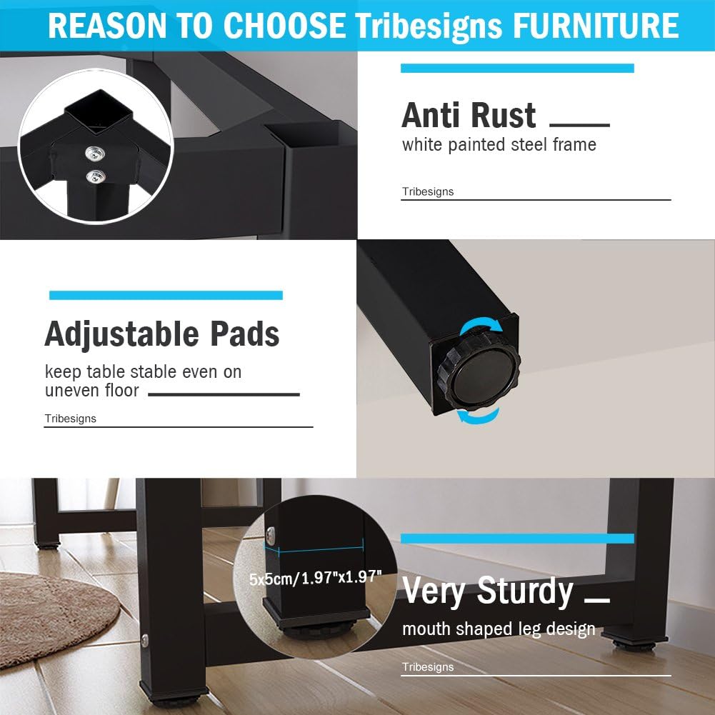 Tribesigns Computer Desk, 47 inch Modern Simple Office Desk Computer Table Study Writing Desk for Home Office, Black