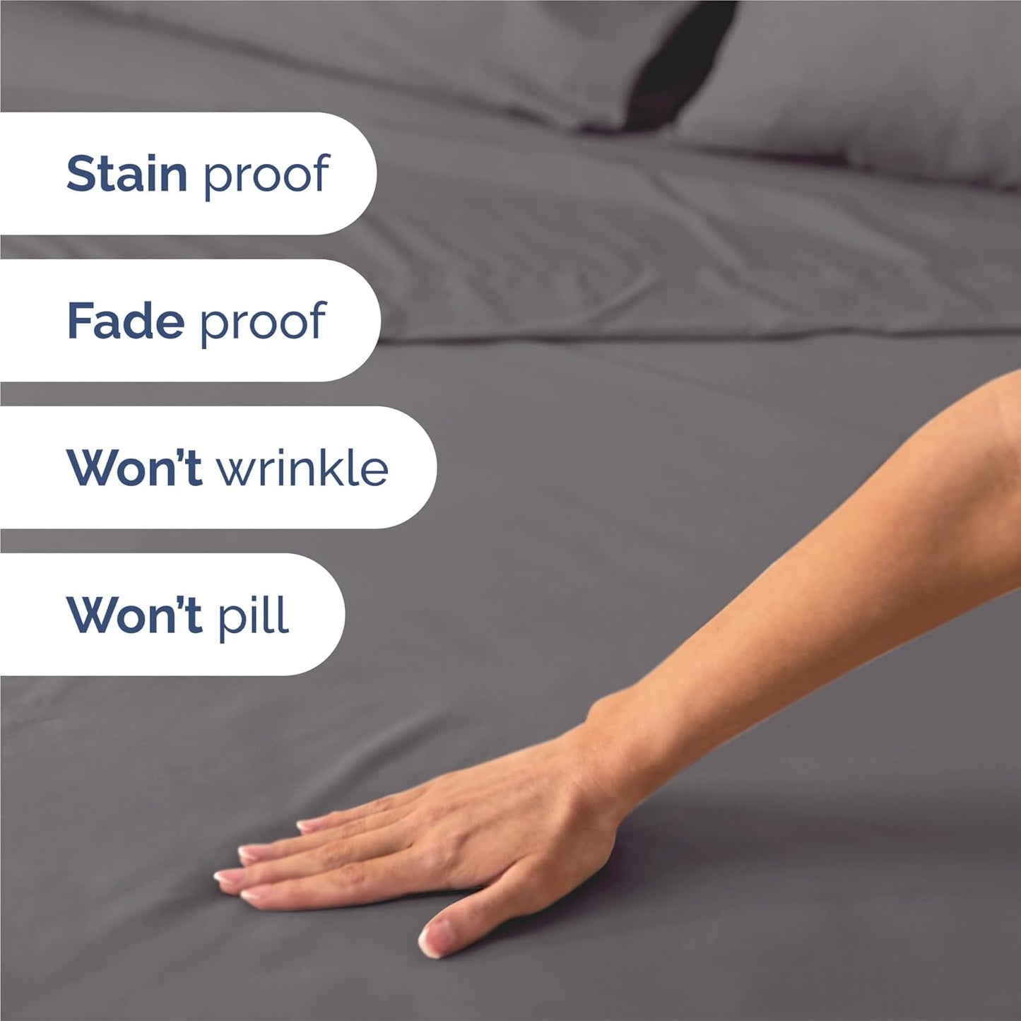 Split King Size 5 Piece Sheet Set - Comfy Breathable & Cooling Bed Sheets Set - Hotel Luxury Bedding for Women, Men, Kids, Teens, Boys & Girls - Deep Pockets, Soft, Wrinkle Free - Oeko-Tex - Dark Grey