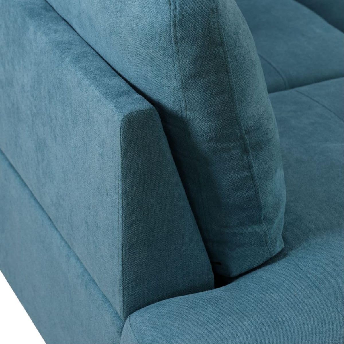 Green L-Shaped 3-Piece Flannel Sofa with Storage Ottoman Set, Sectional Couch Sofa Set for Living Room, Office, Small Space