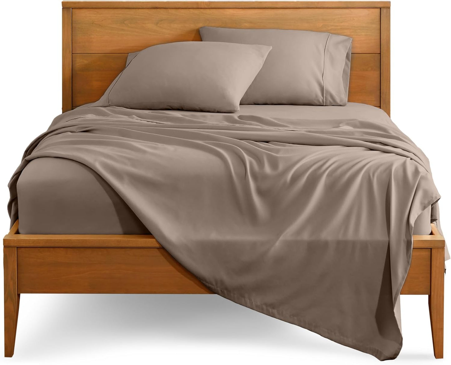 Bare Home King Sheet Set - Luxury 1800 Ultra-Soft Microfiber King Bed Sheets - Double Brushed - Deep Pockets - Easy Fit - 4 Piece Set - Bedding Sheets & Pillowcases (King, Taupe)