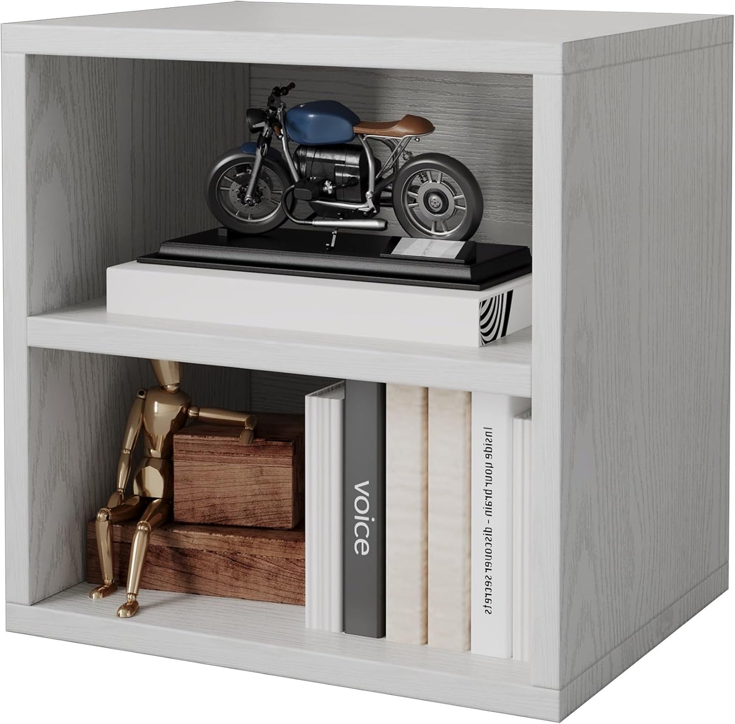 FUSUNBAO Magic DIY Cube Storage Organizer Stackable Cubes for Home Books Clothes Toy -Modular Cubby Storage System-Office Cubical-Bookcase Closet (Pure White-Washed, 1 Layer Cube)