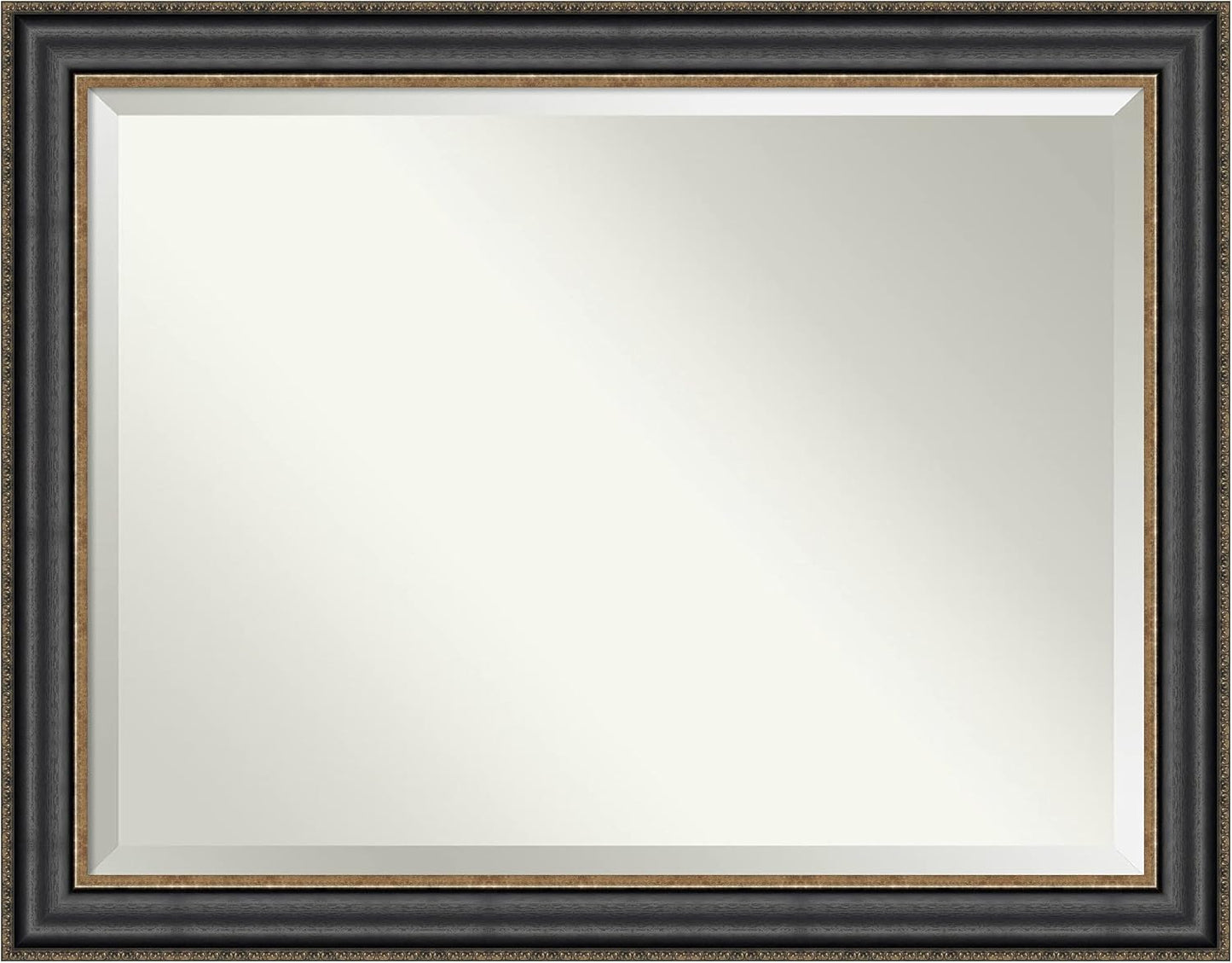 Amanti Art Black Bathroom Mirror for Over Sink, 36x46 Thomas Black Bronze Rectangle Vanity Mirror, X-Large Traditional Frame, Hangs Horizonally and Vertically, Bathroom Wall Decor, Beveled Edge