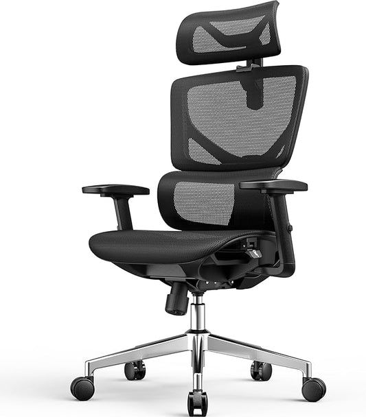 Ergonomic Office Chair - Big & Tall 6'6" Mesh Chair with Dynamic Lumbar Support, 4-in-1 Quick Adjust, 350lbs Capacity - BIFMA Certified Computer Chair for Home Office