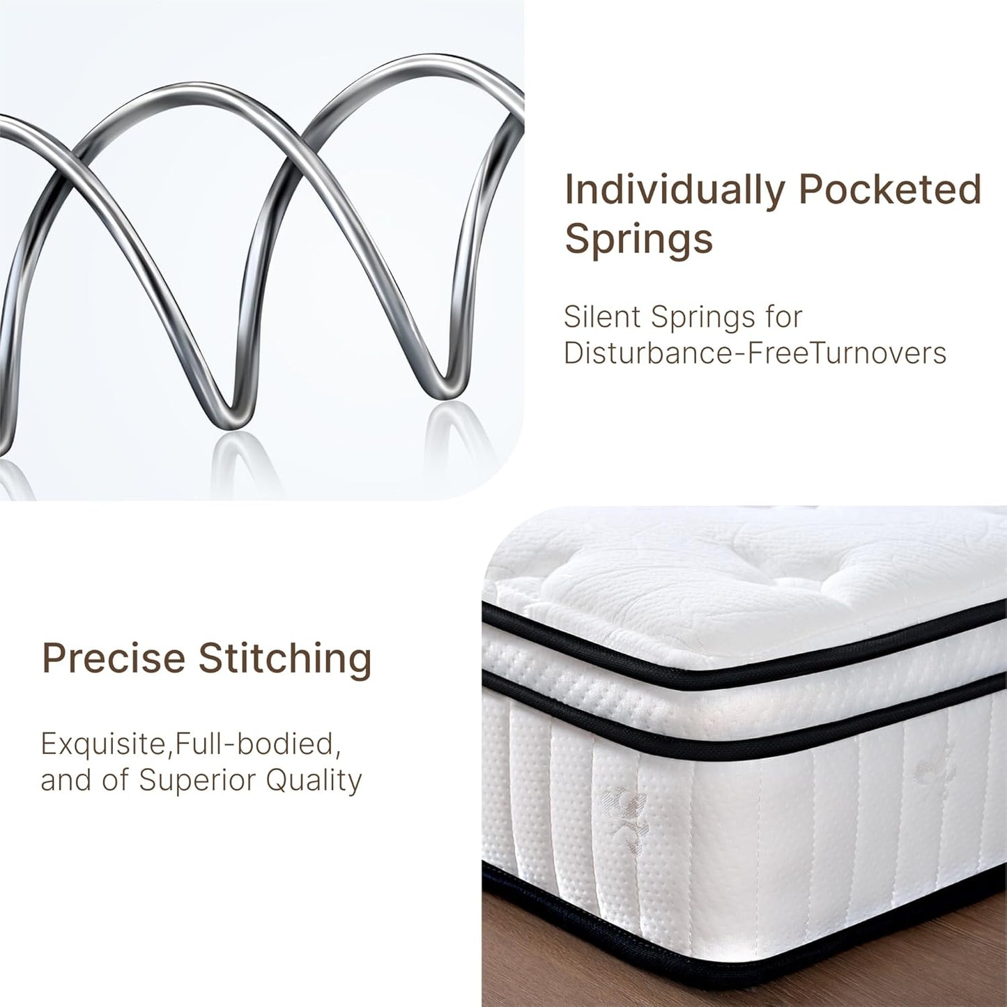 Twin Size Mattress, 12 Inch Medium Firm Foam Hybrid Mattress with Individual Pocket Springs for Motion Isolation & Edge Support, Mattress in A Box CertiPUR-US Certified