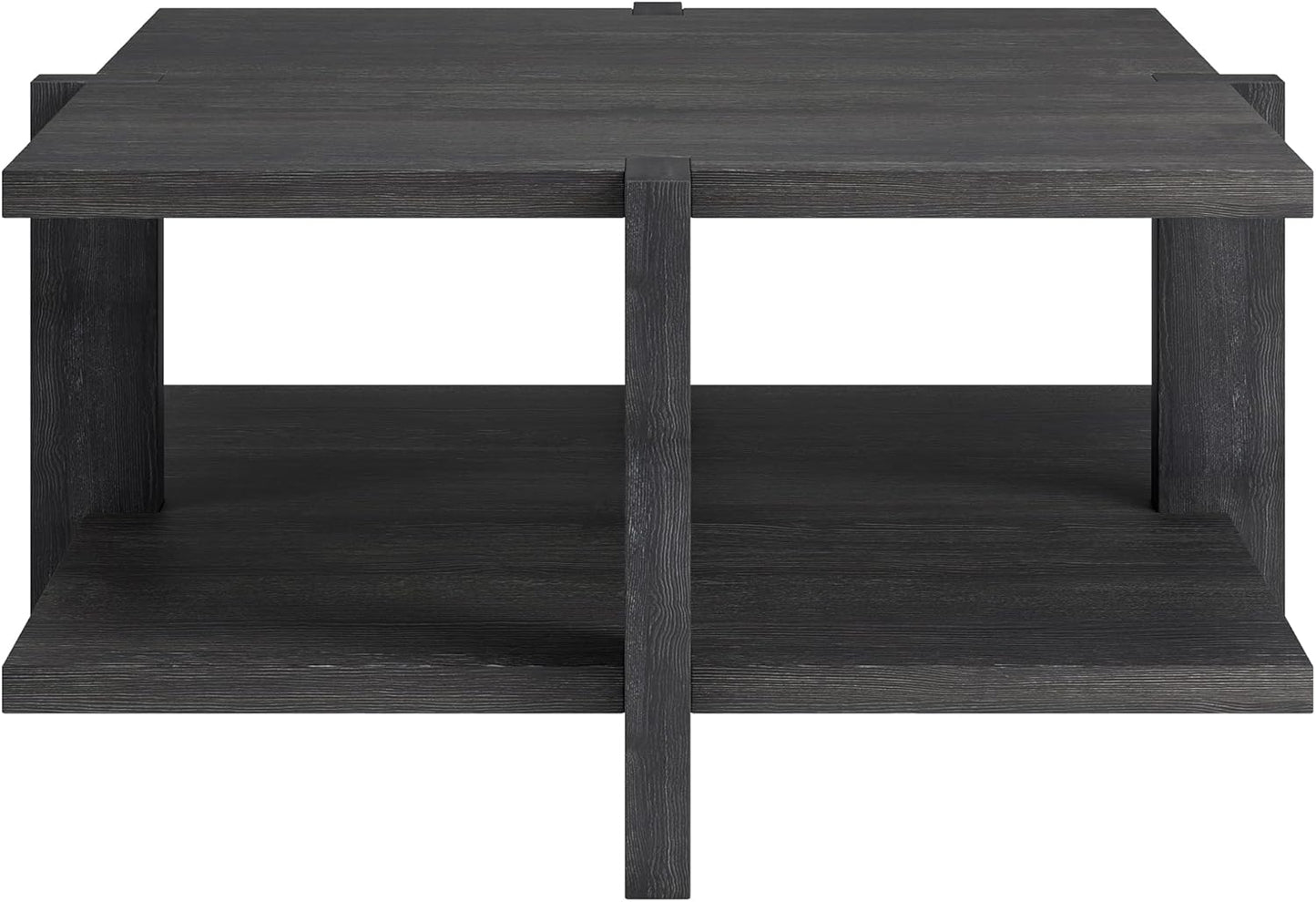 Henn&Hart 35" Wide Square Coffee Table in Charcoal Gray, for Home, Living Room, Bedroom, Entertainment Room, Office