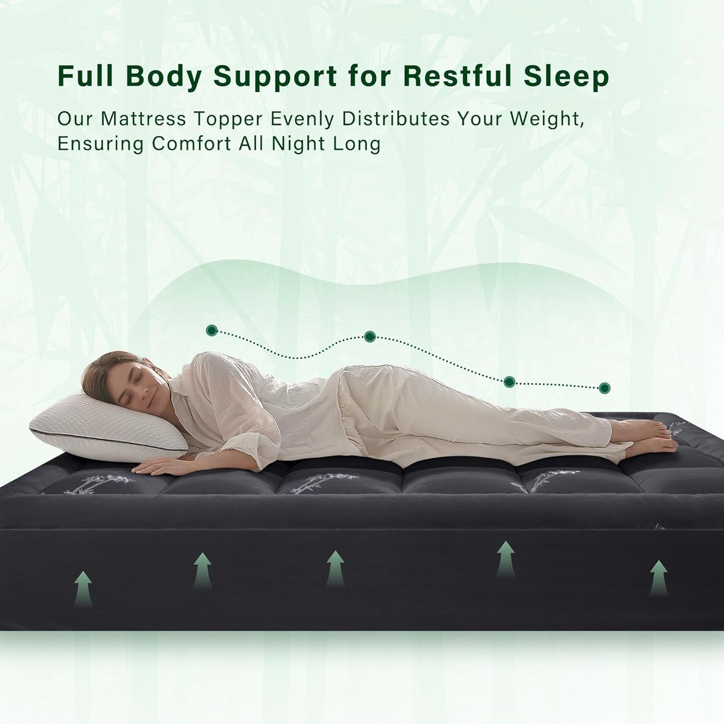 Anluoer Memory Foam Mattress Topper King for Back Pain, Rayon Derived from Bamboo Pillow Top Mattress Topper for Hot Sleepers,Cooling Mattress Pad with 8-21" Deep Pocket, 78x80 Inches, Dark Grey