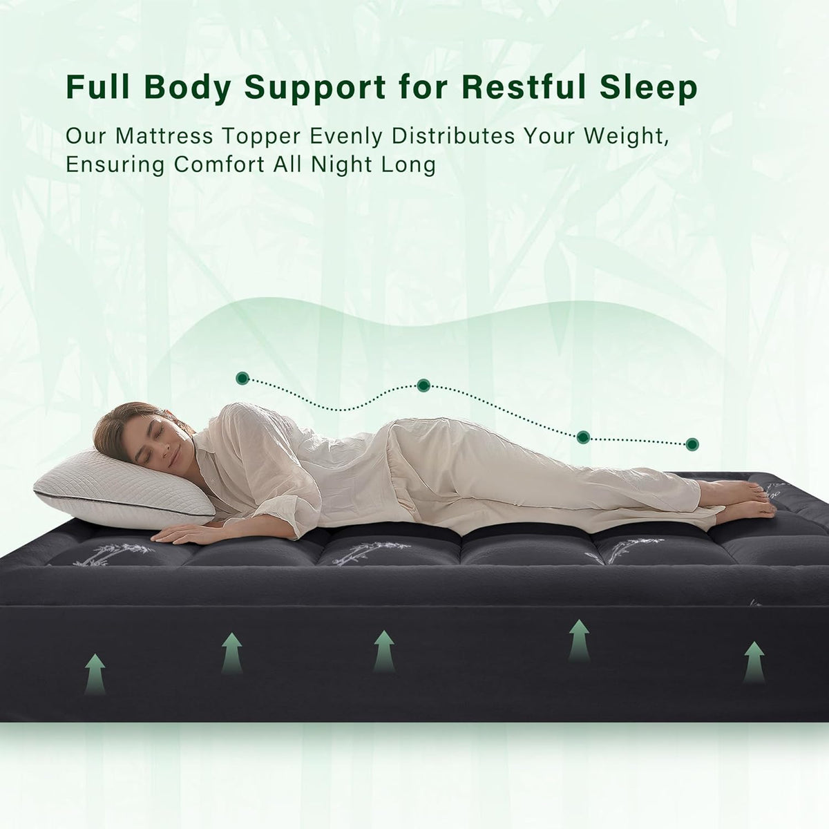 Anluoer Memory Foam Mattress Topper California King, Rayon Derived from Bamboo Pillow Top Mattress Topper for Hot Sleepers,Cooling Mattress Pad with 8-21" Deep Pocket, 72x84 Inches, Dark Grey