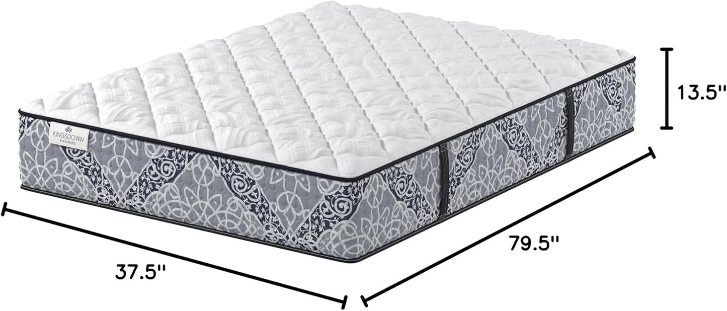 Kingsdown Cushion Firm Hybrid Mattress Twin XL Cooling Gel Memory Foam Layer Multi-Layered Motion Isolation Cool Sleep Quilted Top Luxury Mattresses, 13.5-Inch Passions Merridale