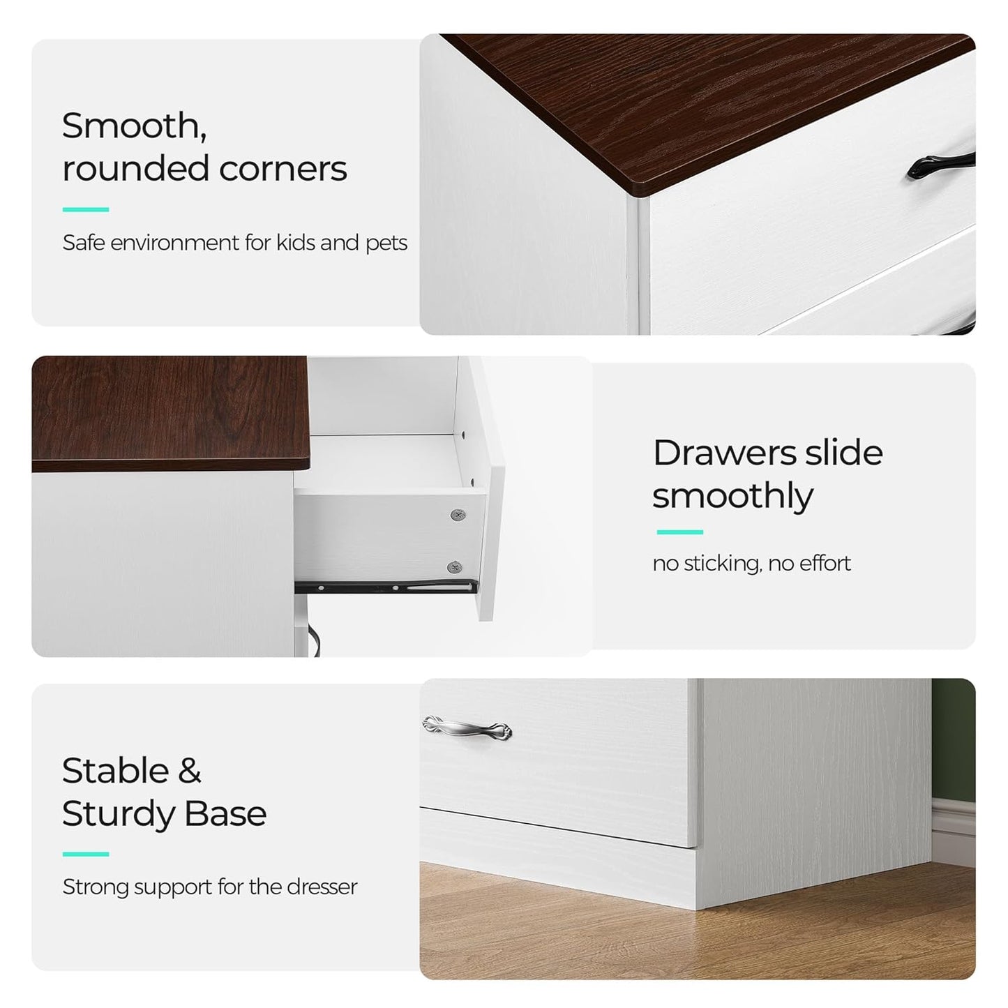 LINSY HOME 9 Drawer Dresser for Bedroom, 54" Wide Chest of Drawers, Modern TV Stand Dressers with Wood Frame and Metal Handles, Large Drawer Organizer for Bedroom, Living Room, White
