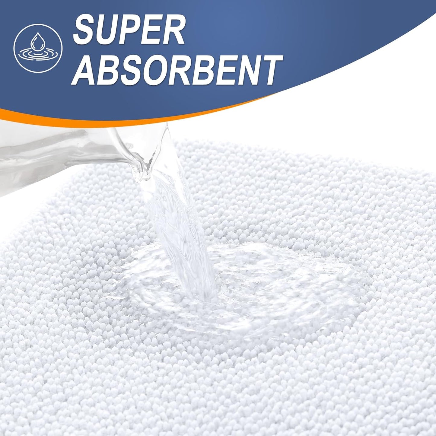 OLANLY Thick Memory Foam Bath Mat Rug 30x20, Extra Soft Absorbent Bathroom Rug, Quick Dry Bath Mats, Non-Slip, Machine Washable Carpet for Bathroom, Tub and Shower, Home Decor Accessories, White