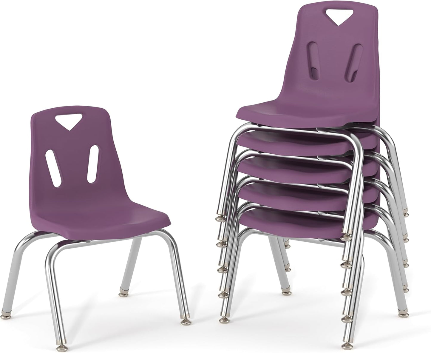Berries Jonti-Craft 8148JC6004 Stacking Chairs with Chrome-Plated Legs, 18" Height, Purple, Pack of 6