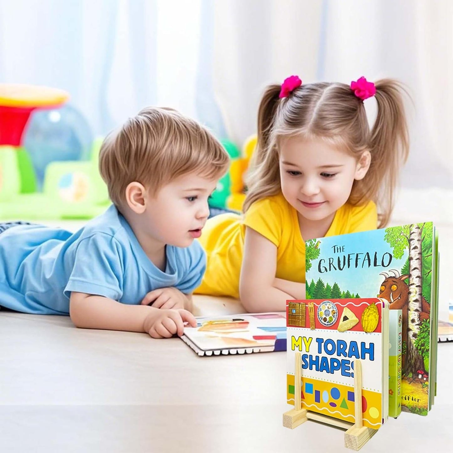 2 Pcs Wooden Kids Bookshelf,Toddler Book Display Shelves Children Book Rack Suitable Kids Rooms, Nursery & Classroom,Mini Bookshelf, Desktop Shelf