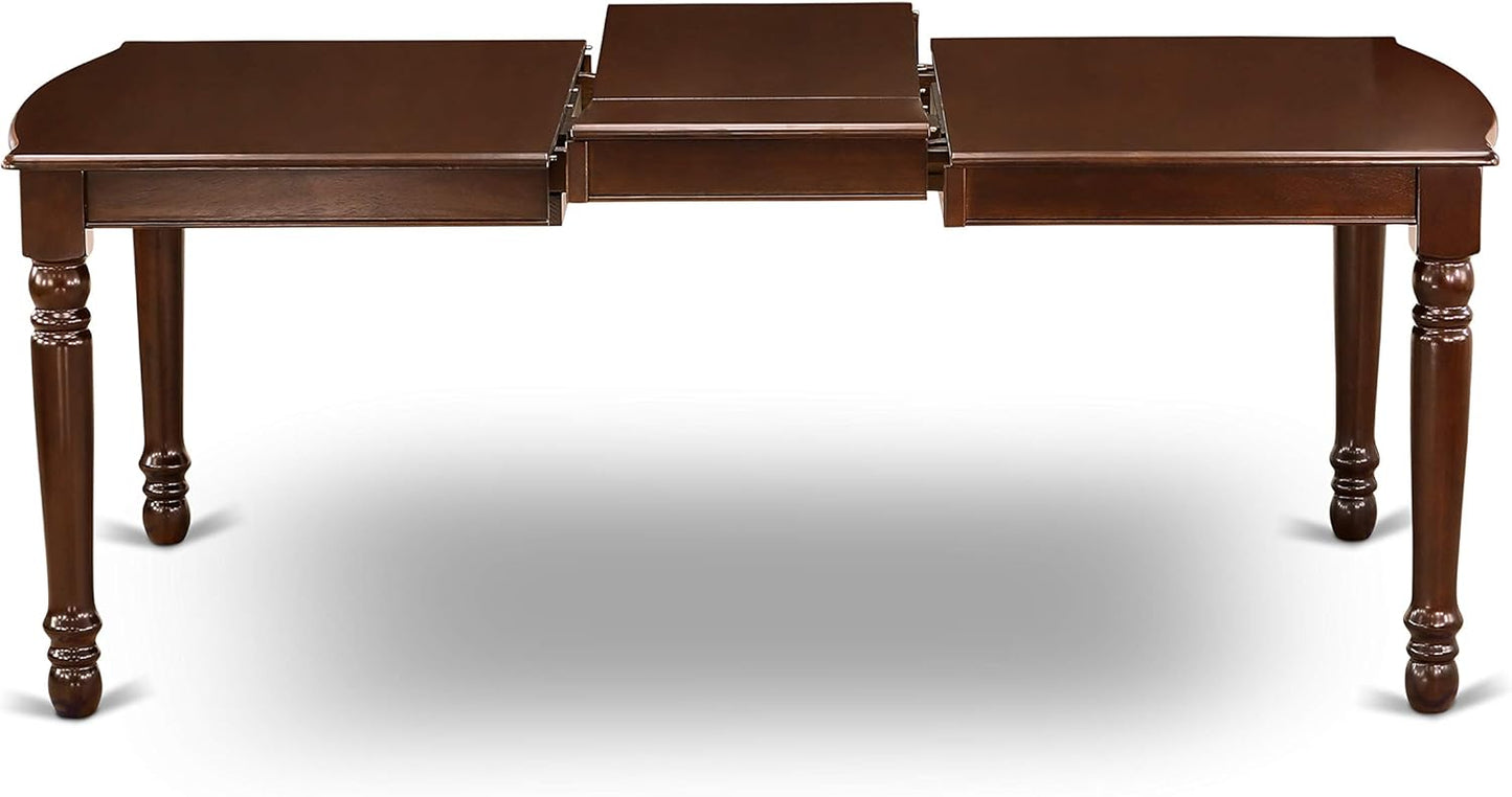 East West Furniture DONO9-MAH-W 9 Piece Kitchen Table Set Includes a Rectangle Dining Table with Butterfly Leaf and 8 Dining Room Chairs, 42x78 Inch, Mahogany