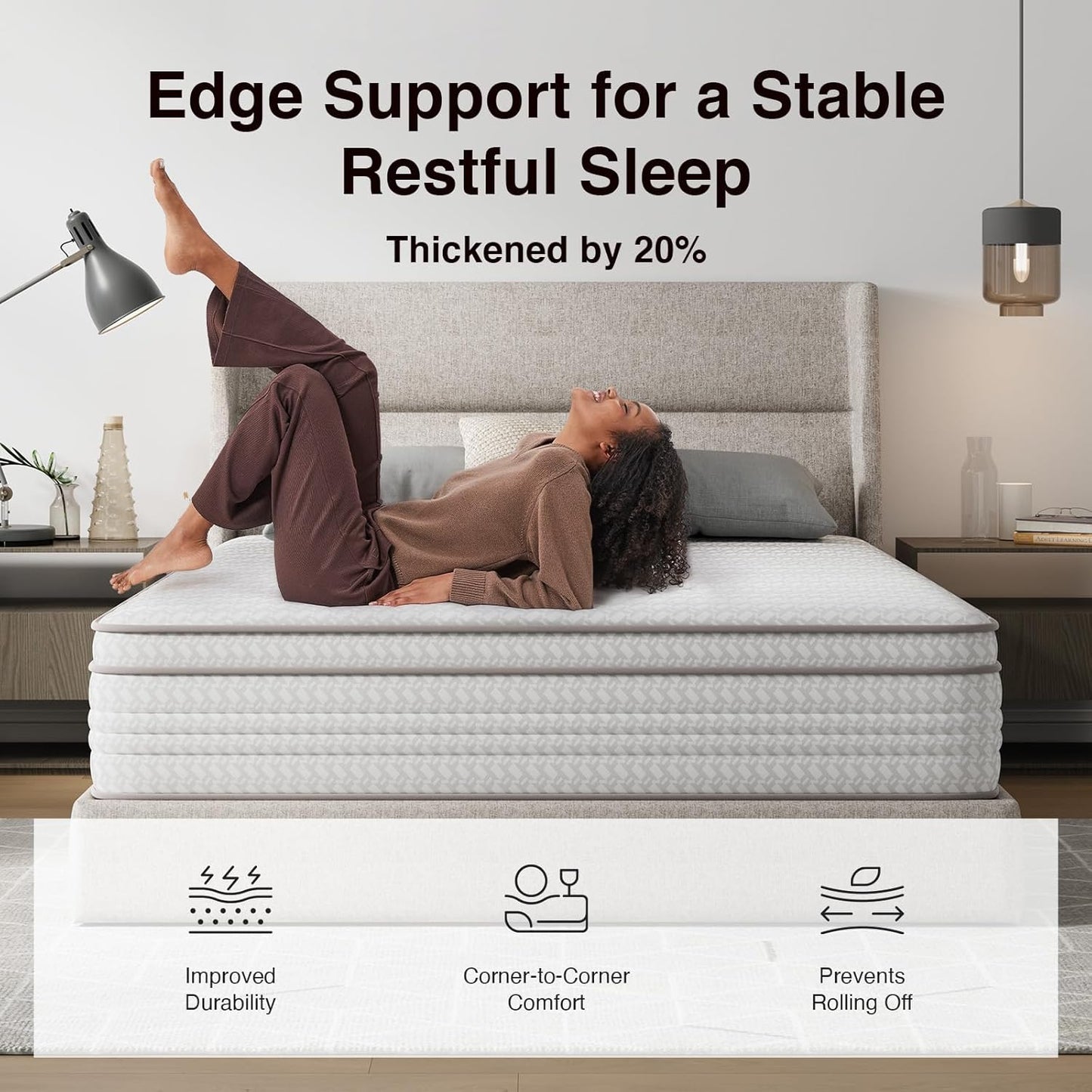 Novilla Twin Mattress, 10 Inch Twin Size Mattresses in a Box with Smarts™ Pocket Coil for Pressure Relief, Medium Firm Foam and Spring Hybrid Colchones with CertiPUR-US Certified for Kids