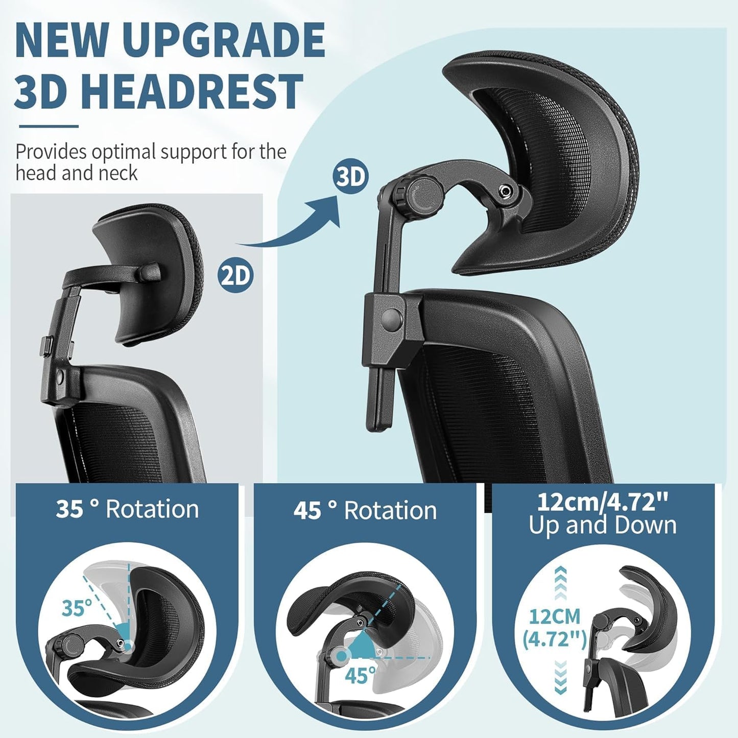 FelixKing Ergonomic Office Chair, Headrest Desk Chair with Adjustable Lumbar Support, Home Office Swivel Task Chair with High Back and Armrest, Adjustable Height Gaming Chair(Black),Pack of 5