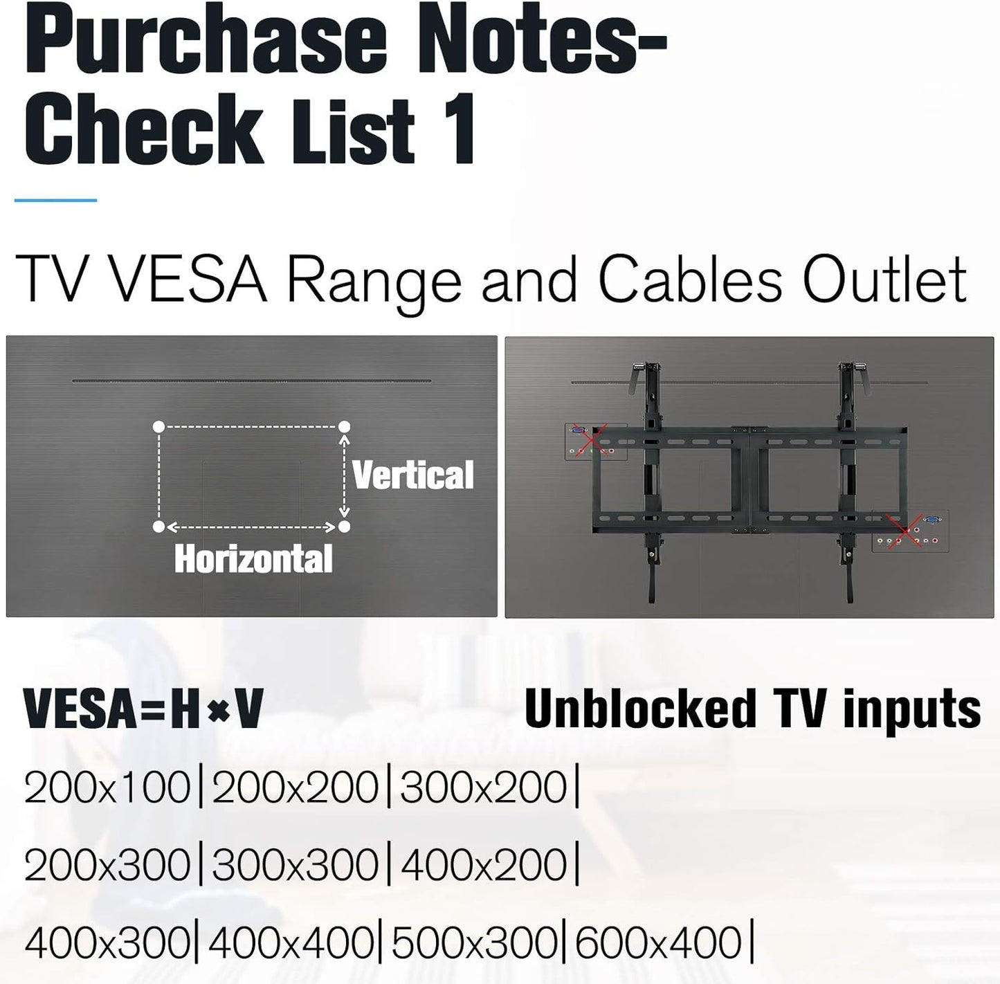 Mounting Dream Tilt TV Wall Mount TV Bracket for Most of 42-70 Inches TVs, TV Mount Tilt up to 20 Degrees with VESA 200x100 to 600x400mm and Loading 132 lbs, Fits 16", 18", 24" Studs MD2165-LK