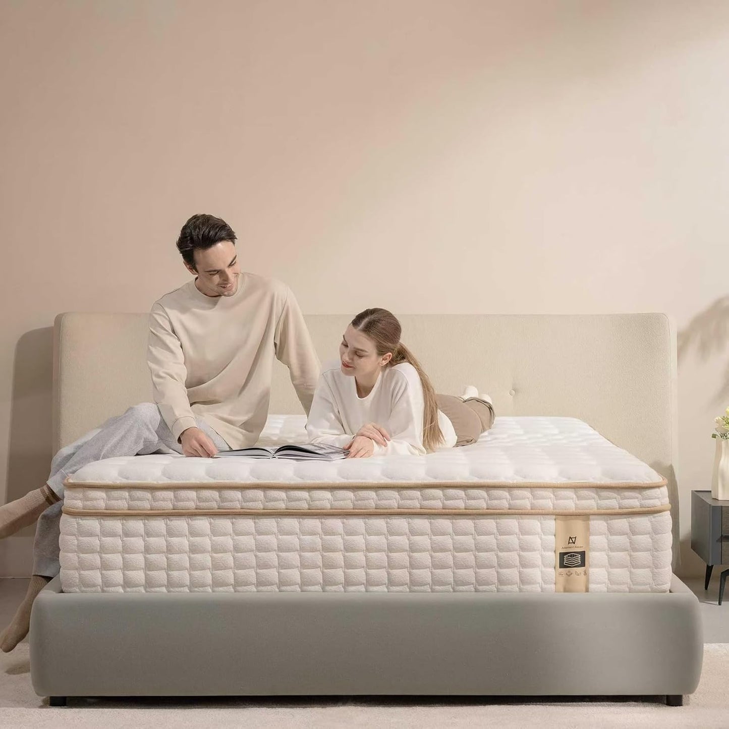 King Size Mattress, 12 Inch Hybrid King Mattress in a Box, Medium Firm Mattresses with Memory Foam & Pocket Springs, Pressure Relief, Cool Fresh Sleep, Enhanced Edge support， 80" x 76"