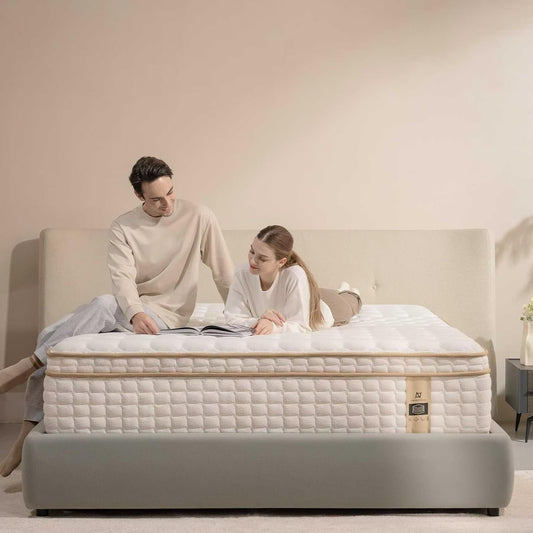 King Size Mattress, 12 Inch Hybrid King Mattress in a Box, Medium Firm Mattresses with Memory Foam & Pocket Springs, Pressure Relief, Cool Fresh Sleep, Enhanced Edge support， 80" x 76"
