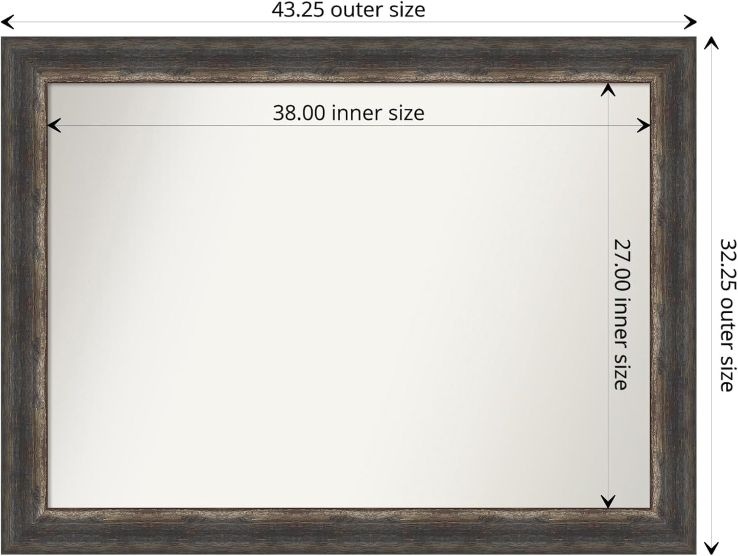 Amanti Art Bronze Bathroom Mirror for Over Sink, 35x46 Ballroom Bronze Rectangle Vanity Mirror, X-Large Traditional Frame, Hangs Horizonally and Vertically, Bathroom Wall Decor, Non-Beveled Edge