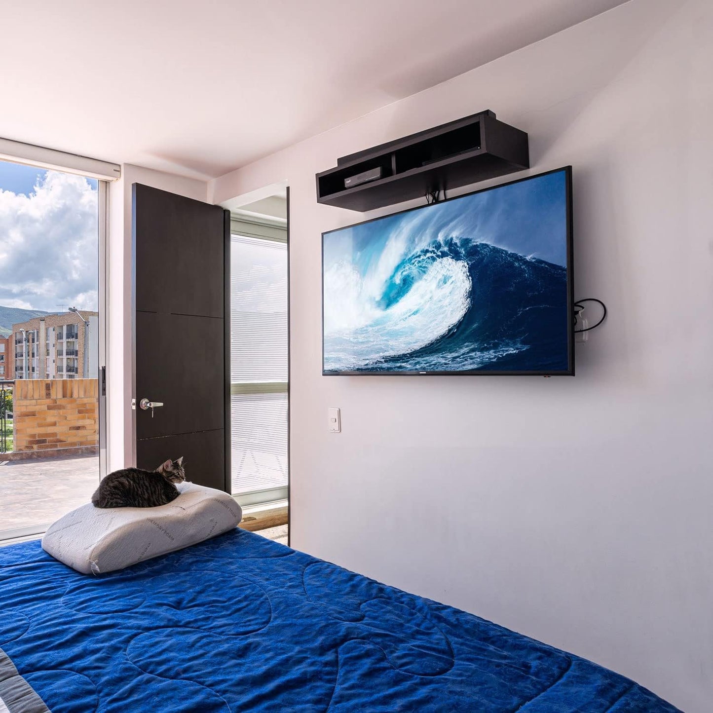 UL Listed Fixed TV Wall Mount for 37-82 Inch Screens, Low Profile TV Mount Fits 16", 18", 24" Studs, Wall Mount Bracket with Quick Release Lock, Max VESA 600x400mm, Holds up to 132 lbs by USX STAR