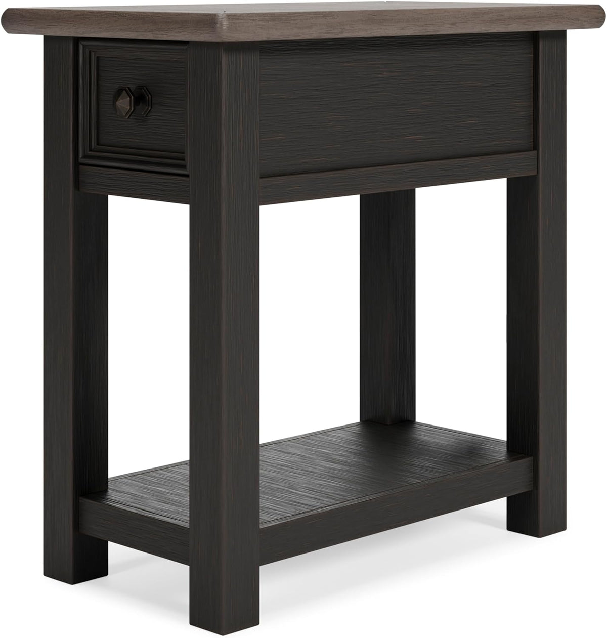 Signature Design by Ashley Tyler Creek Chair Side End Table, Light Brown & Whitewash
