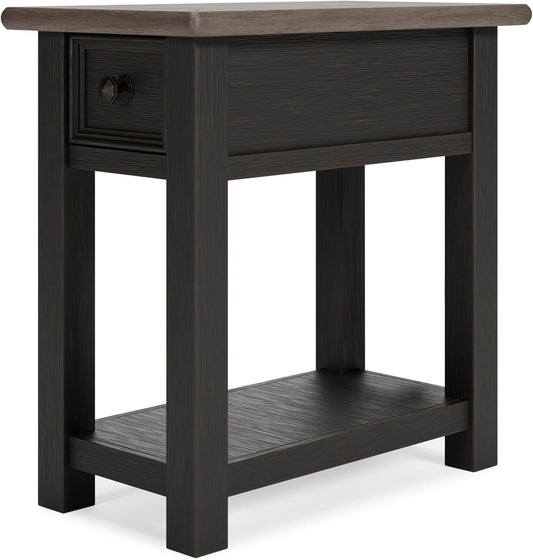 Signature Design by Ashley Tyler Creek Chair Side End Table, Light Brown & Whitewash