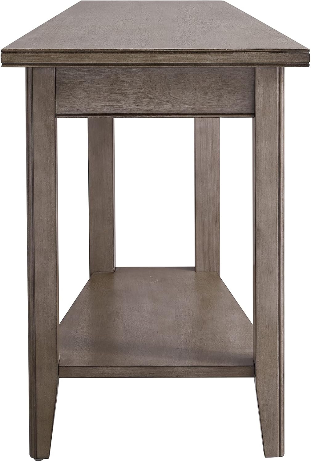 Laurent Recliner Wedge End Side Table with Shelf, Solid Wood, Smoke Gray, Perfect for Living Rooms, Bedrooms, and Small Spaces – Leick Home, 10502-GR