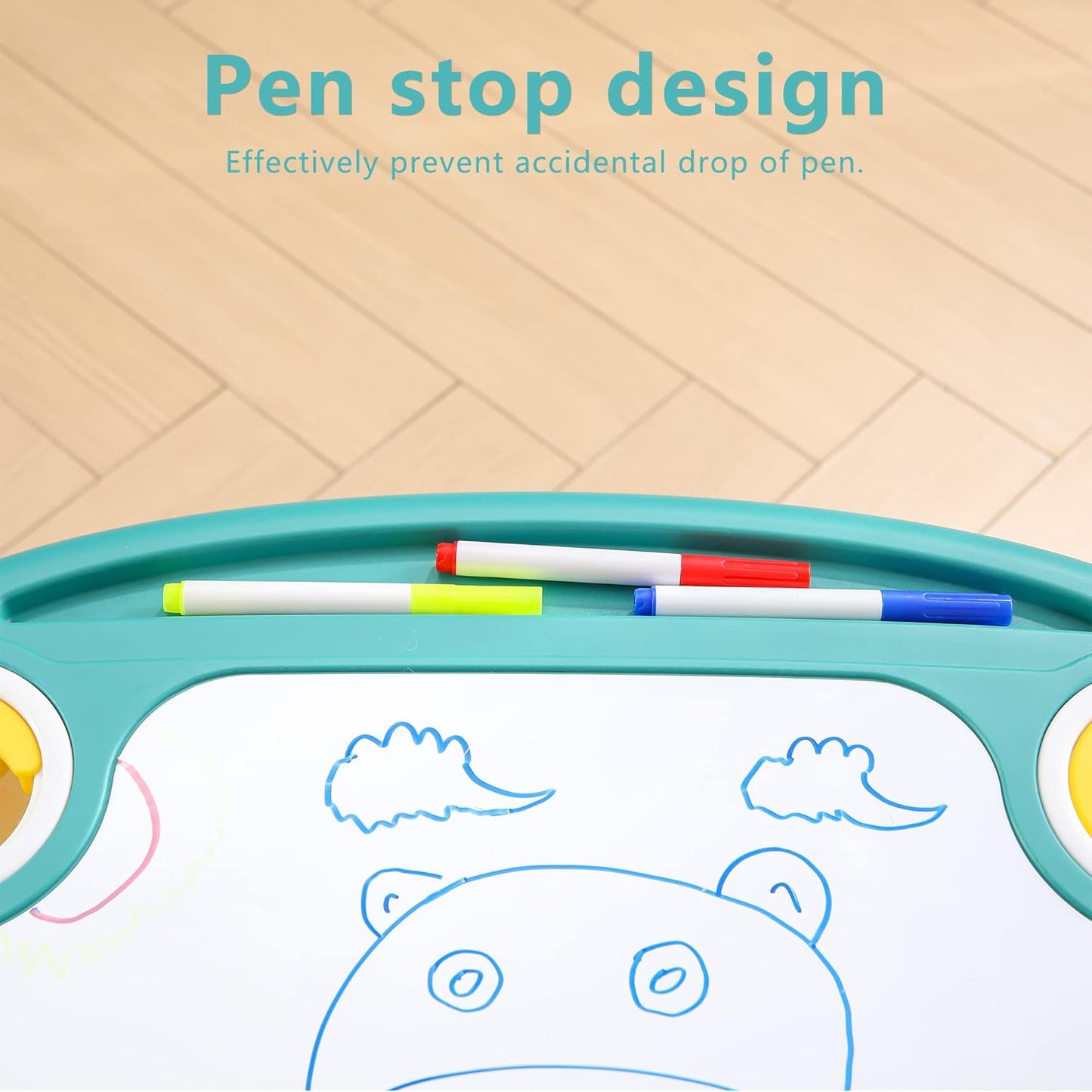 Kids Table and Chair Set The Table Can Be Graffiti and The Height Can Be Raised and Lowered for Children Age 2-10 The Order Includes Watercolor Pen and Blackboard Eraser