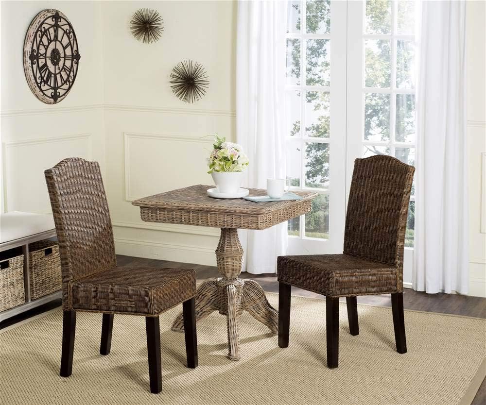 SAFAVIEH Home Collection Odette Grey Wicker Dining Chair
