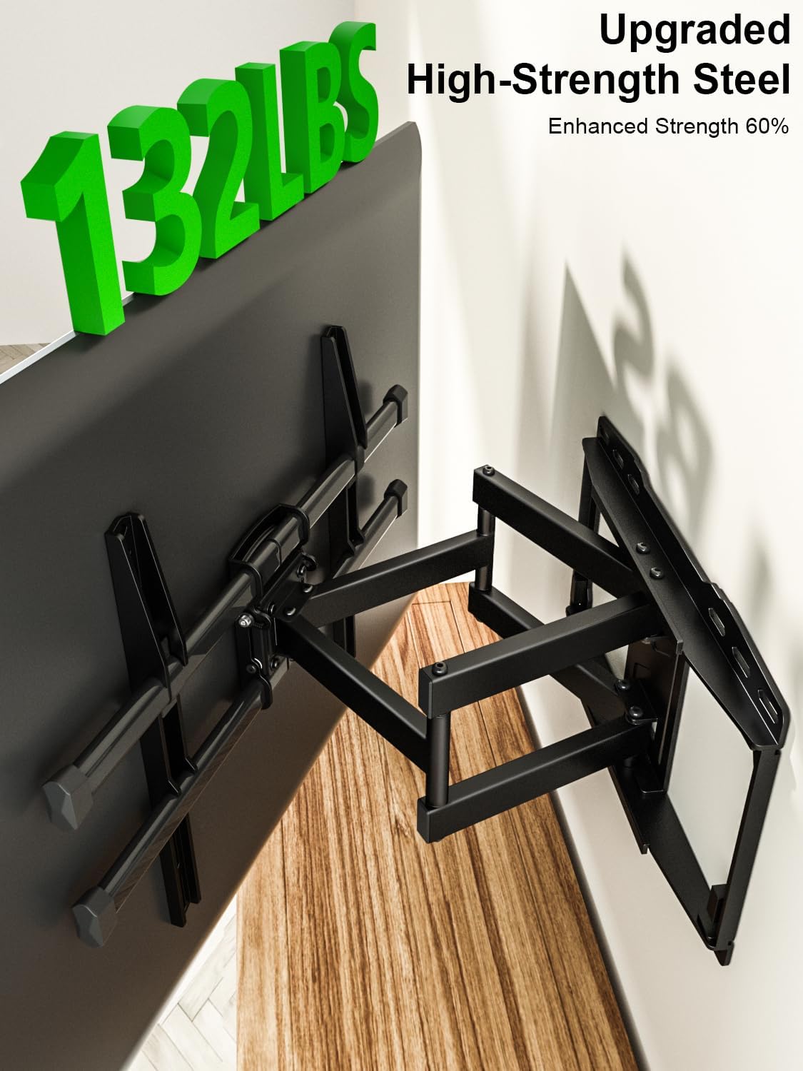 USX MOUNT Full Motion TV Wall Mount for Most 37-82 Inch TV up to 132lbs, TV Mount Articulating with Swivel, Tilt & Extension, Wall Mounts T V Bracket for VESA 600x400mm 400x300mm, Max 16" Wood Studs