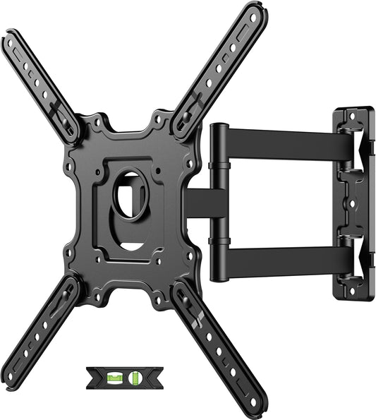 USX MOUNT Full Motion TV Wall Mount for 26-60 inch up to 77 lbs, Single Stud Corner TV Mount Bracket with Swivel Tilt Articulating, Monitor Wall Bracket Fit Max VESA 400x400mm