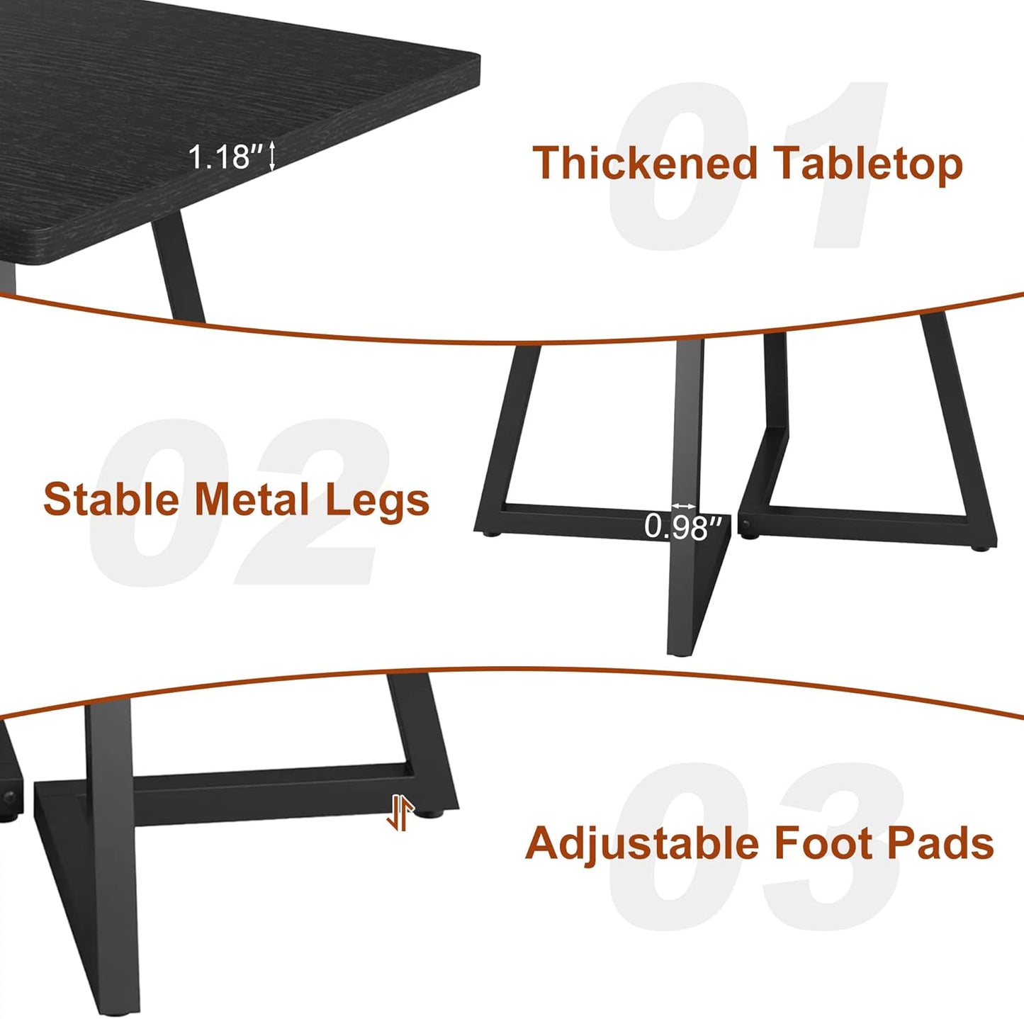 Square Dining Table for 4, 31.5-Inch Farmhouse Dinner Table Wooden Kitchen Tables with Metal Base for Dining Room, Kitchen, Living Room, Black
