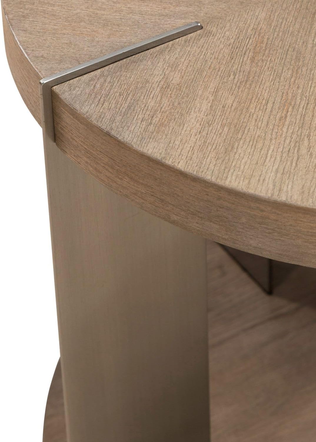Liberty Furniture Harlow Living Room Round End Table - Sandstone & Satin Nickel