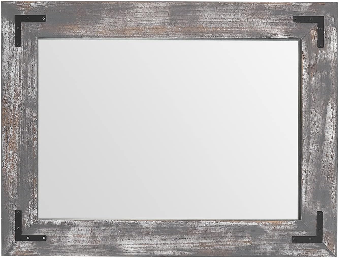 YOSHOOT Rustic Wooden Framed Wall Mirror, Natural Wood Bathroom Vanity Mirror for Farmhouse Decor, Vertical or Horizontal Hanging